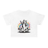 Rainbow Mushroom Dance Kitty Crop Top