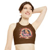 High Neck Crop Bikini Top (AOP)