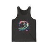 Cosmic Cat Unisex Jersey Tank Top | Galaxy Theme Pet Lovers Apparel