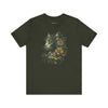 Floral Feline Majesty: Elegant Cat and Blooms Tee
