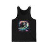 Cosmic Cat Unisex Jersey Tank Top | Galaxy Theme Pet Lovers Apparel