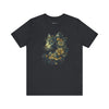 Floral Feline Majesty: Elegant Cat and Blooms Tee