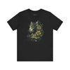 Floral Feline Majesty: Elegant Cat and Blooms Tee