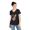 Kitten with Heart in Hearts - Ladies' V-Neck T-Shirt