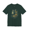 Floral Feline Majesty: Elegant Cat and Blooms Tee