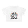Rainbow Mushroom Dance Kitty Crop Top