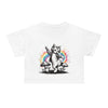 Rainbow Mushroom Dance Kitty Crop Top