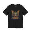 Psychedelic Whiskers: Vibrant Cat Mandala Tee