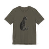 Geometric Black Cat: Sleek & Modern Tee