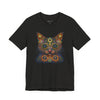 Psychedelic Whiskers: Vibrant Cat Mandala Tee