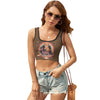 Cosmic Catventure Ladies Casual Slim Short Tank Top