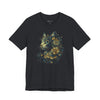 Floral Feline Majesty: Elegant Cat and Blooms Tee