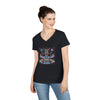 Luna Cat DJ Ladies' V-Neck T-Shirt
