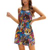 Cat Kaleidoscope Ladies Personality Slim Sling Dress