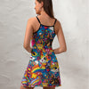 Cat Kaleidoscope Ladies Personality Slim Sling Dress